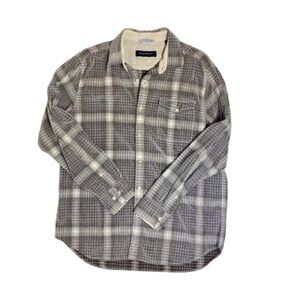 Tommy Bahama Black and Gray Plaid Shirt
